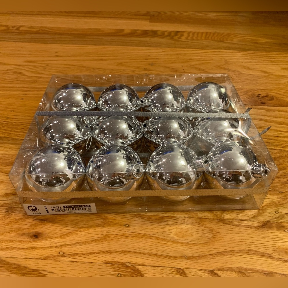 🎉Host Pick🎉 NWT IKEA Silver Ball Christmas Ornaments